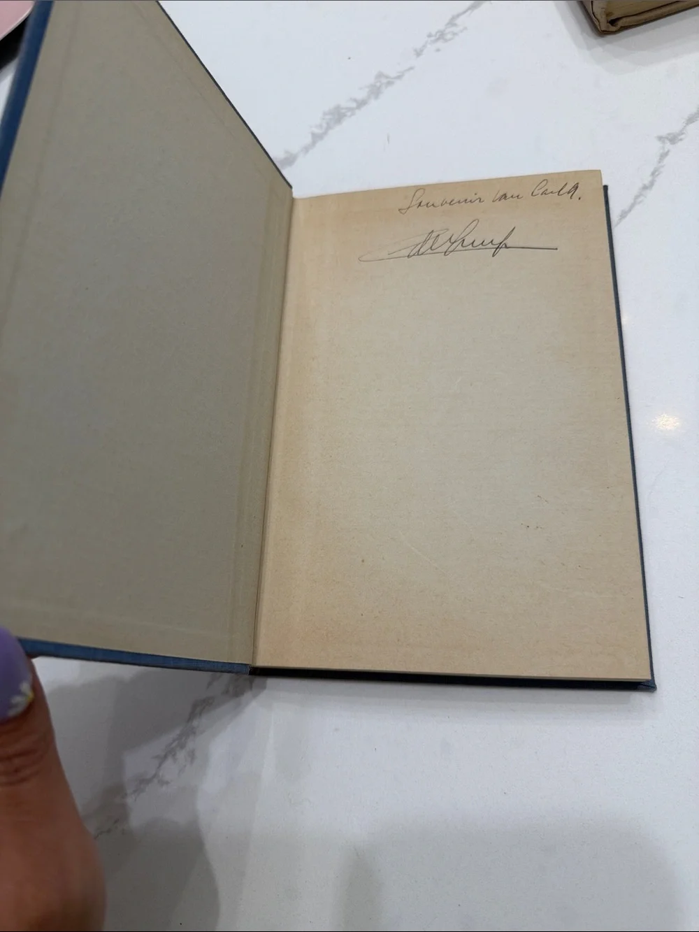 Blue Clothbound Book with Gold Script Title